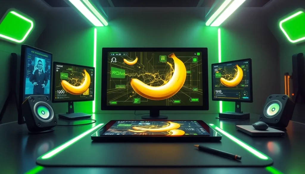 Advanced image editing with nano banana pro in a modern tech workspace.