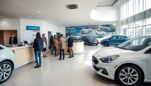 Car rental experience at avtoprokat in Chișinău, showing diverse customers and modern vehicles.