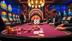 Experience thrilling gameplay at W88 with professional casino tables and radiant slot machines.
