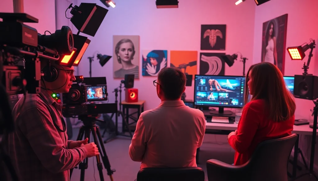 Building engaging stories at a Creative Video Production Agency with professional teamwork.