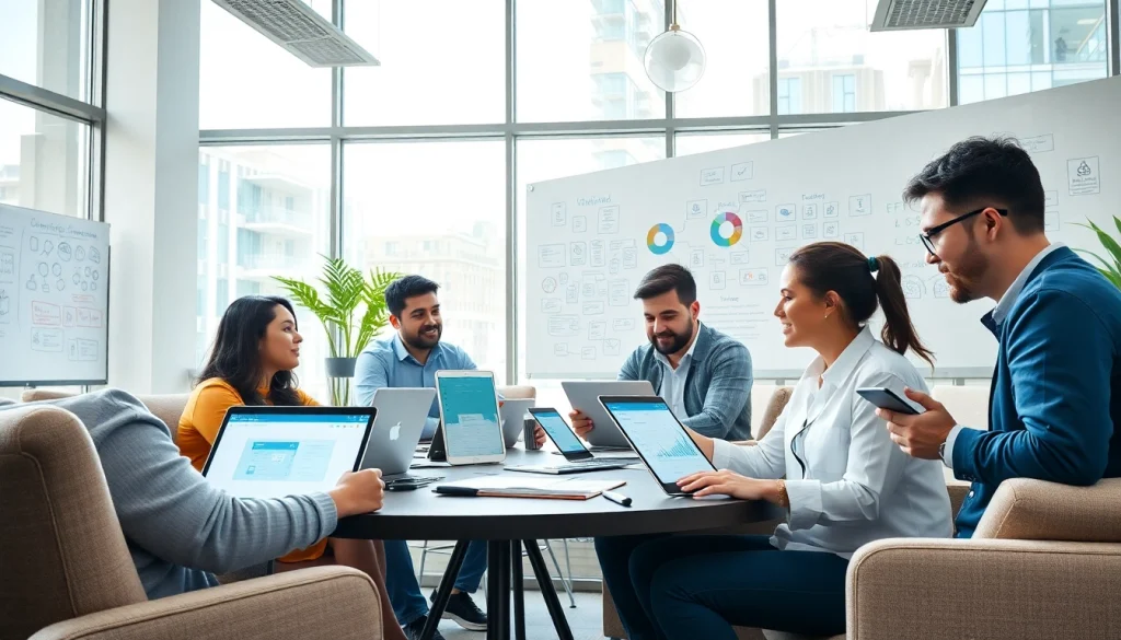 Collaborative workspace displaying WPS下载 software being used on modern devices.