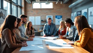 Engaging scene of construction advocacy carolinas professionals collaborating in a vibrant meeting.