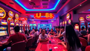 UU88 online gaming environment showcasing players engaged in various casino games in an inviting atmosphere.