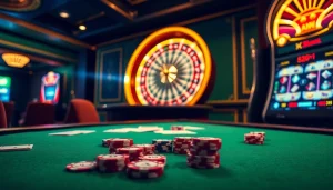 Exciting casino scene with poker chips and cards featuring high-stakes s8 gameplay ambiance.