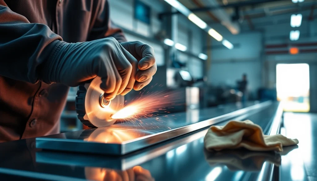 Expert metal polishing in Malaysia, showcasing reflections and craftsmanship.