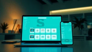 전문 업무 공간에서 다양한 상품권 옵션을 보여주는 상품권소액결제 디지털 결제 인터페이스.