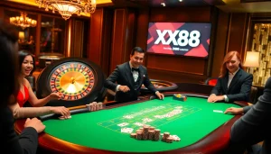 Experience the excitement of Baccarat at XX88 with high-stakes action and a luxurious casino ambiance.