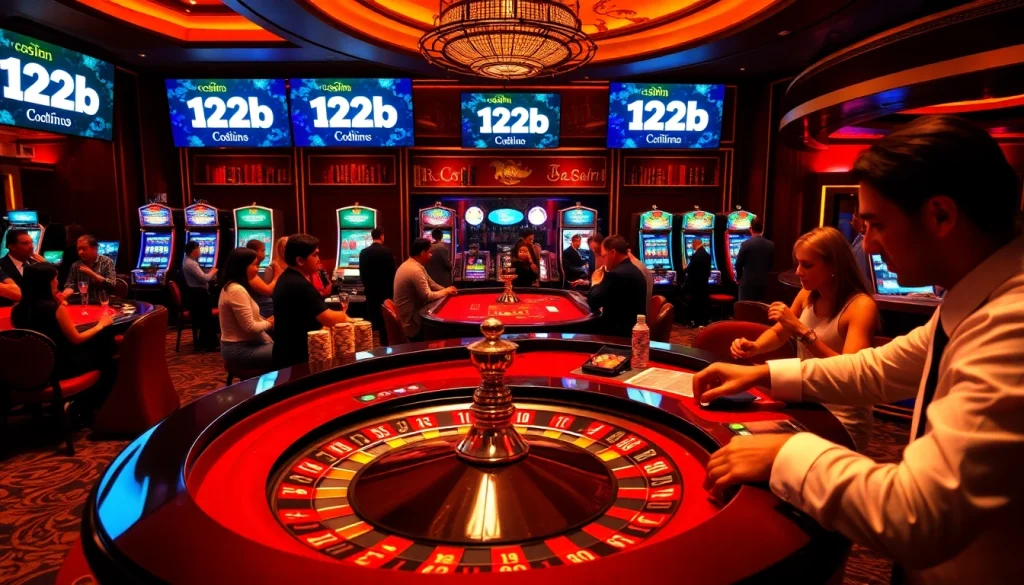 Enjoy an exhilarating gaming experience at 123b with exciting casino tables and slot machines.