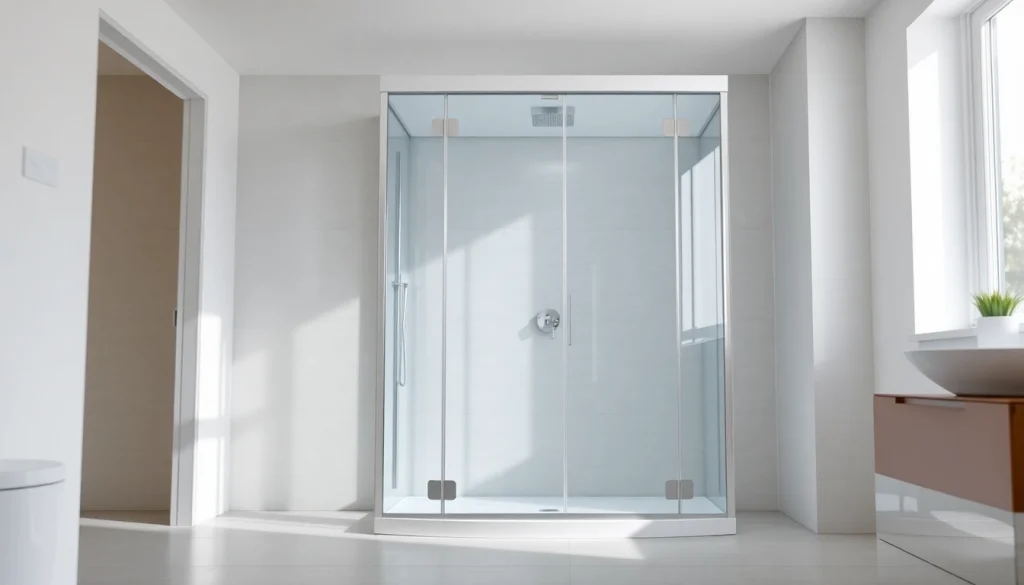 Duschkabine 90x90 in einem modernen Badezimmer mit eleganten Glasdetails.