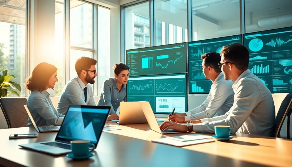 Optimize your workflow with AI claims processing in a modern office setting.