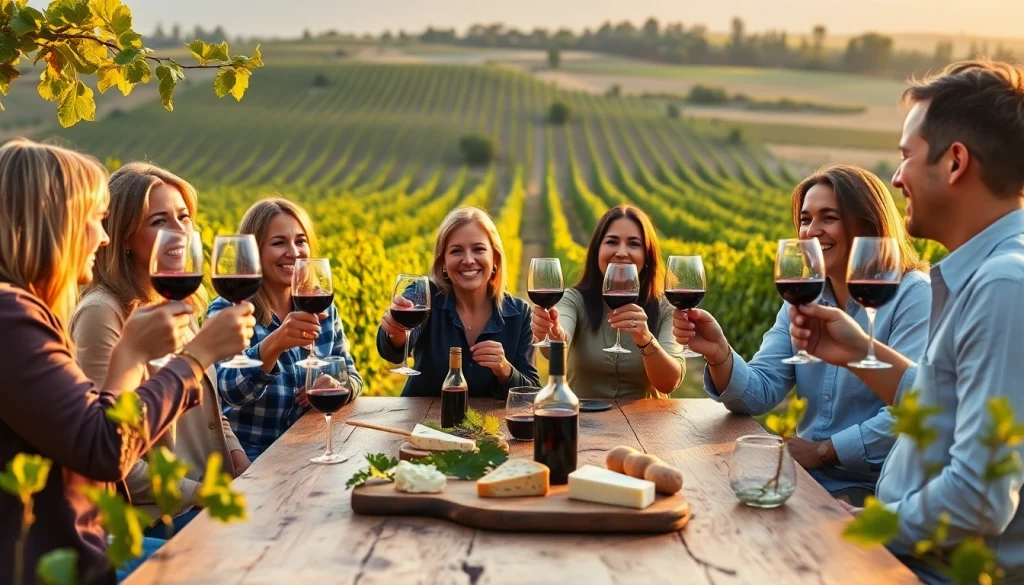 Engaging winery membership celebration amidst a scenic vineyard, inviting experience.