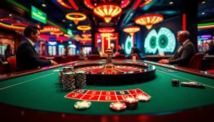 Experience thrilling cs2 gambling sites with vibrant casino chips, cards, and players in action.