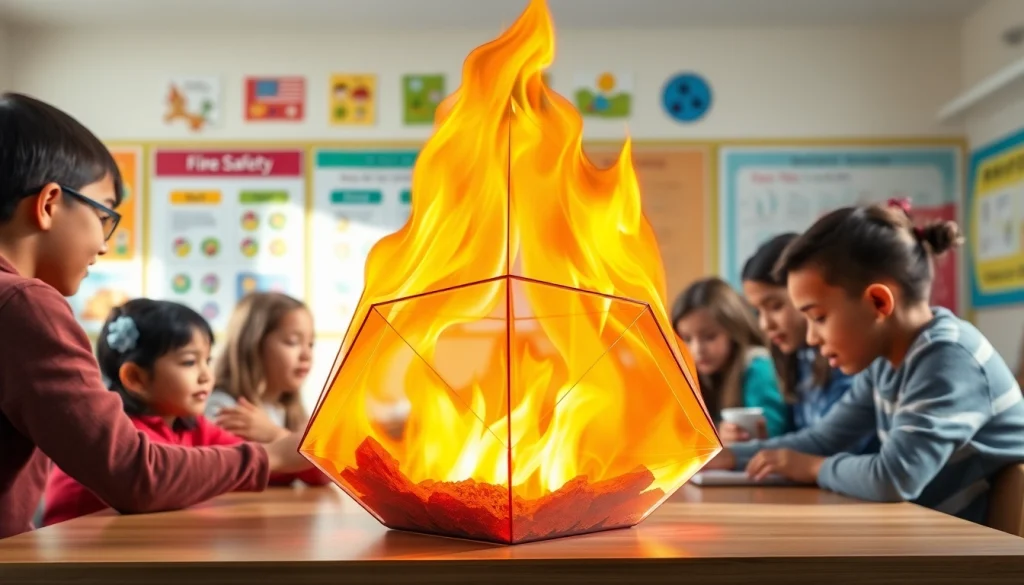 Analyze the fire tetrahedron with students engaging in a hands-on educational activity.
