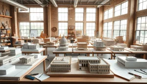 Die Kunst des architekturmodellbau Bochum in einem hellen Atelier, das kreative Details zeigt.