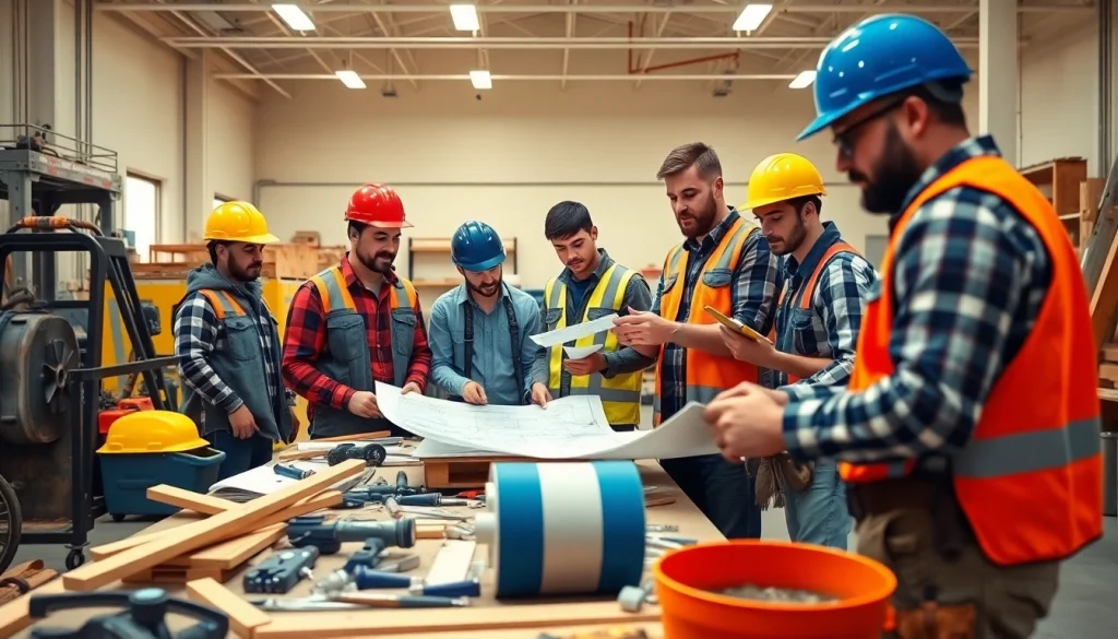 Students learn construction trade skills at a Texas trade school, showcasing hands-on training.
