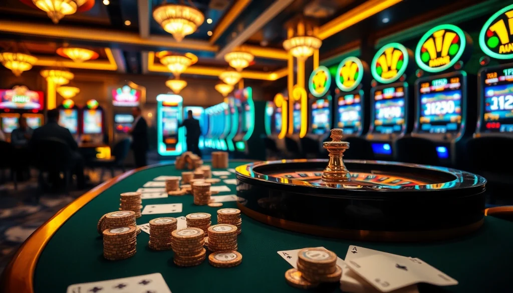 Experience the luxury and excitement of SODO66 with vibrant gaming tables and thrilling casino elements.
