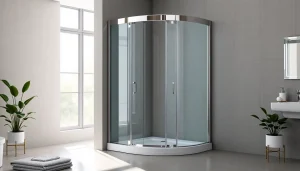 Genießen Sie die hochwertige sonni Duschkabine 80x80 in einem modernen Bad, das Eleganz und Stil ausstrahlt.