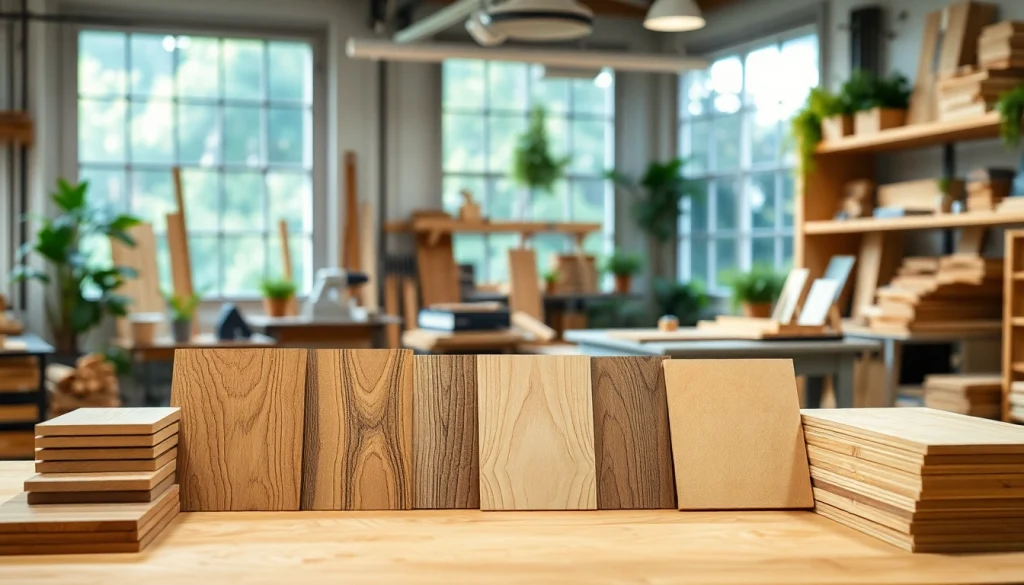 Showcasing various stunning wood veneer hub products in an elegant woodworking space.