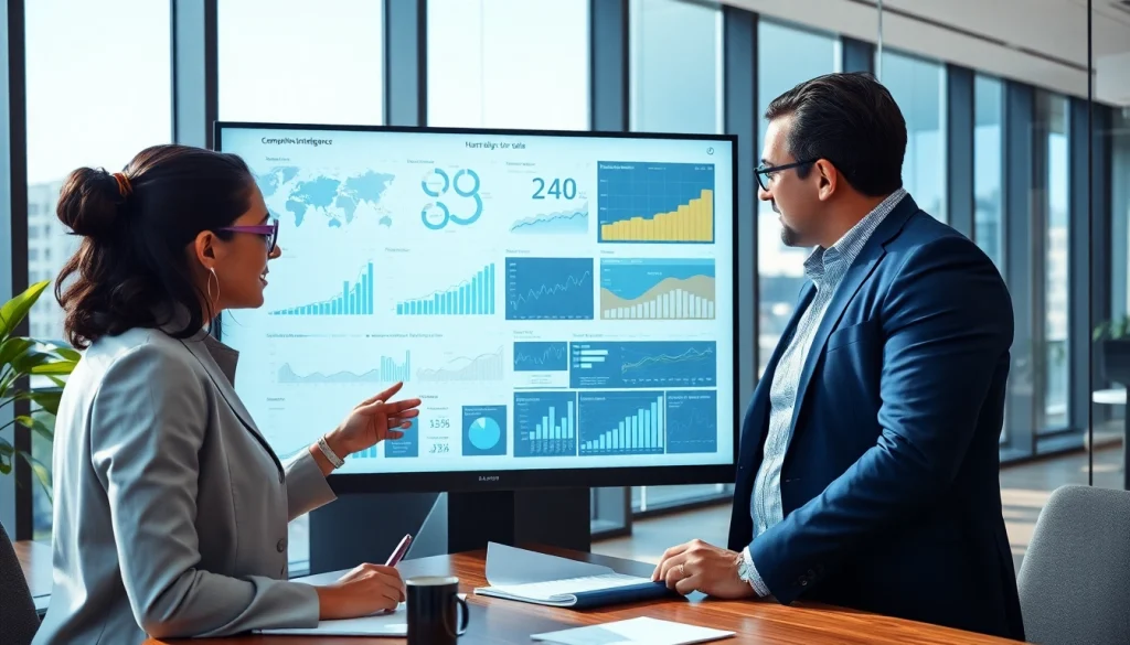 Enhancing competitive intelligence for sales in a collaborative office setting with a diverse team.