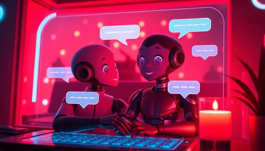 Engaging interaction in an NSFW character AI chat environment with vibrant colors.
